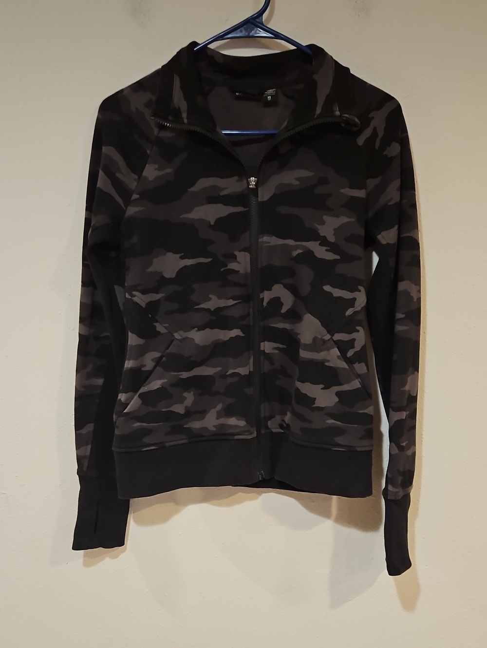 Athleta Black Camo Zip Up